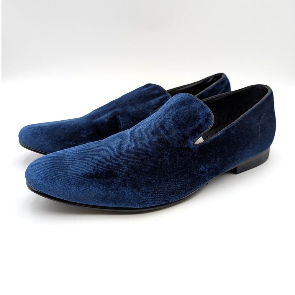 Steve Madden Laight Slip-On Loafer Shoes Mens Blue Velvet Size US13 EU46